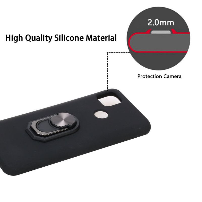 Cover for Xiaomi Redmi 9C Sort Metalliseret Ringstøtte