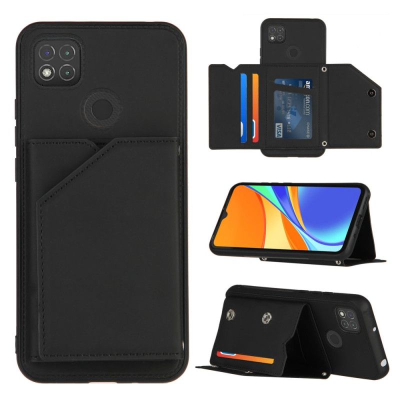 Cover for Xiaomi Redmi 9C Sort Multi-Card Håndfri Support