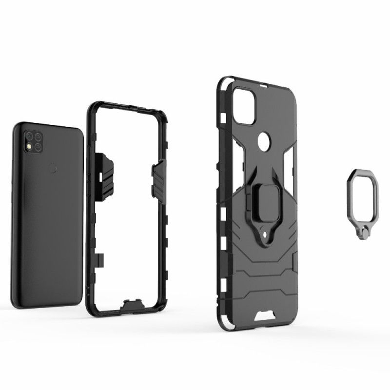 Cover for Xiaomi Redmi 9C Sort Resistent Ring