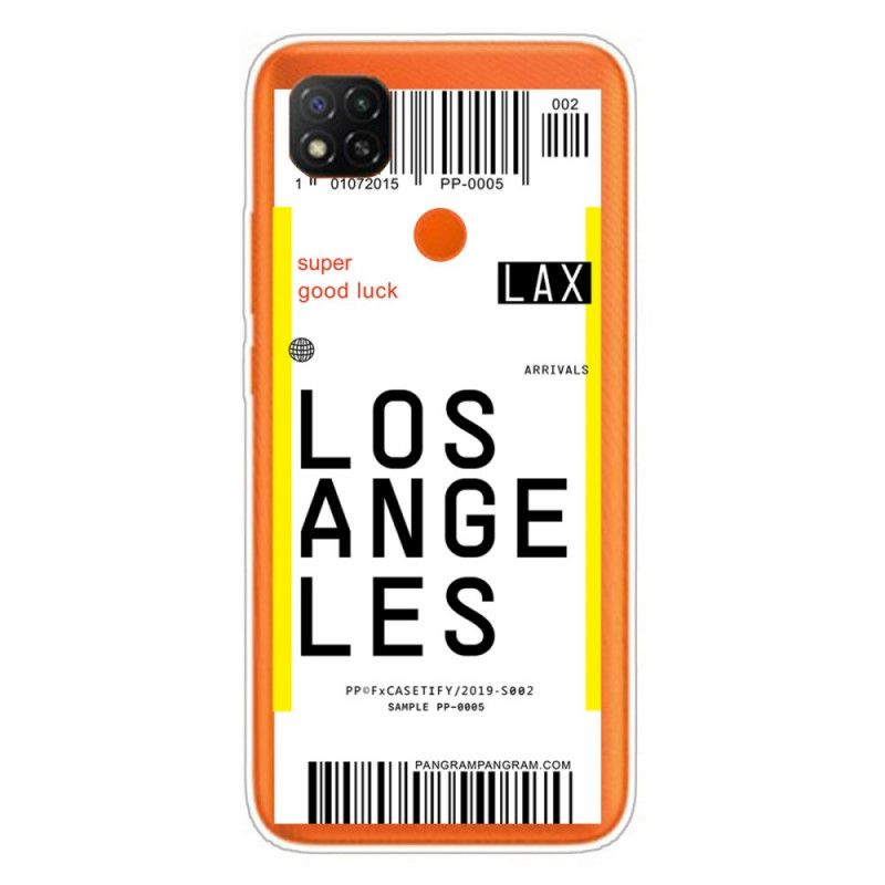 Cover Xiaomi Redmi 9C Boardingkort Til Los Angeles Beskyttelse