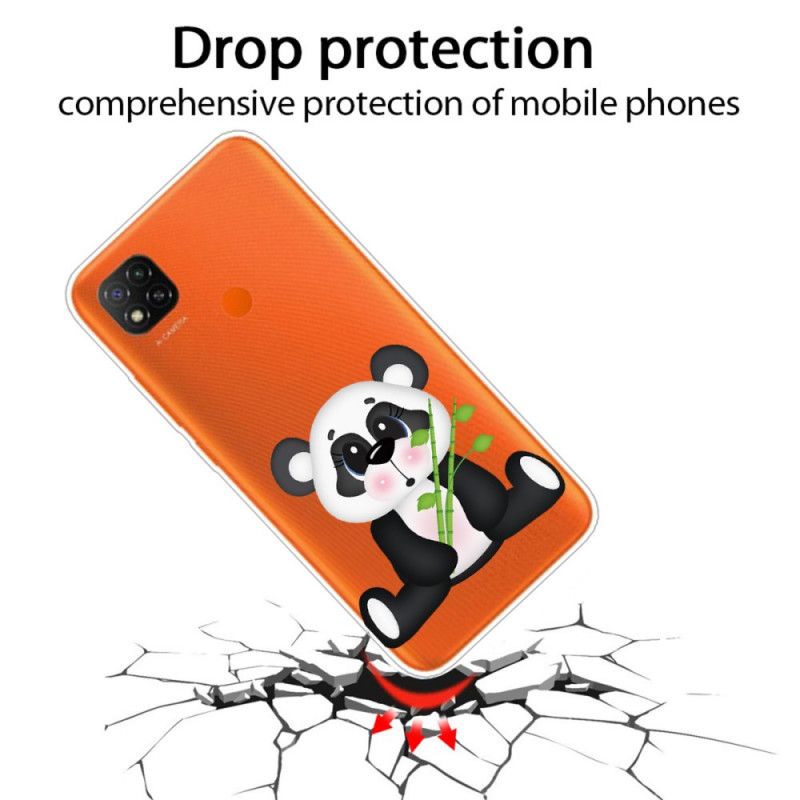 Cover Xiaomi Redmi 9C Gennemsigtig Trist Panda Original