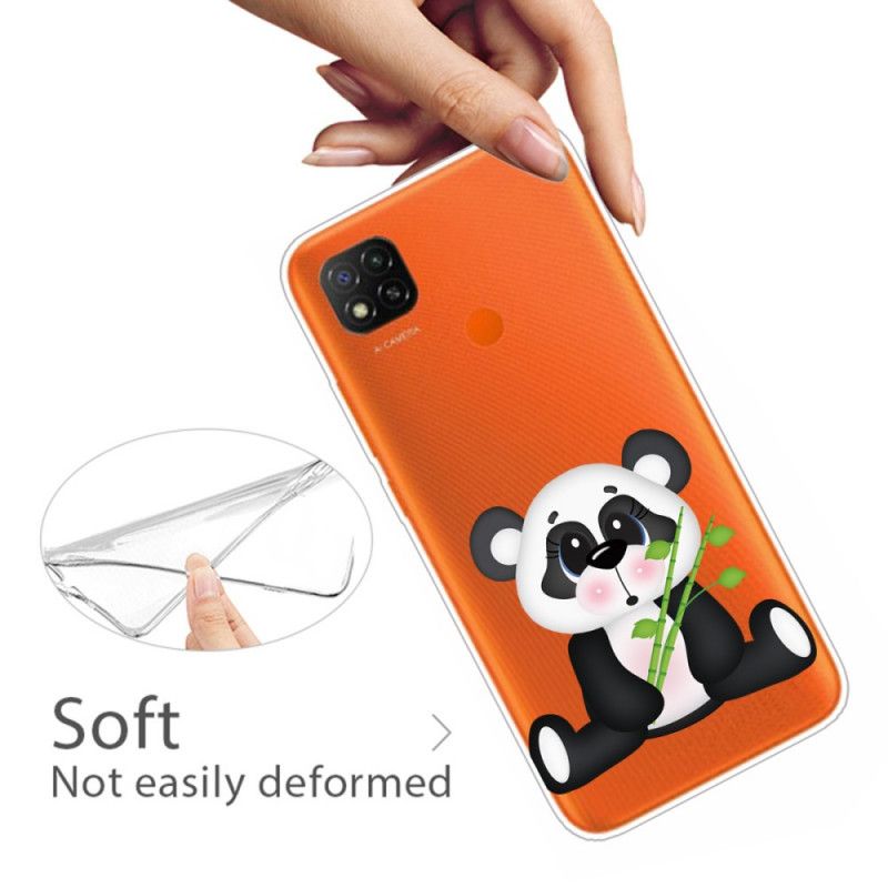 Cover Xiaomi Redmi 9C Gennemsigtig Trist Panda Original