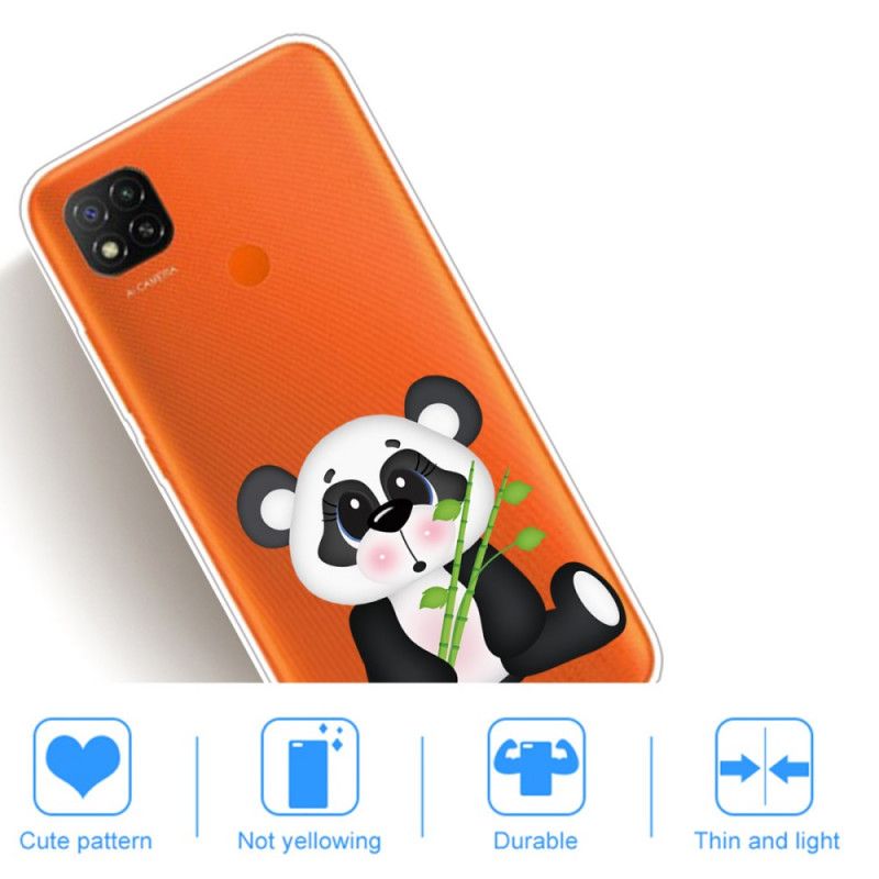 Cover Xiaomi Redmi 9C Gennemsigtig Trist Panda Original