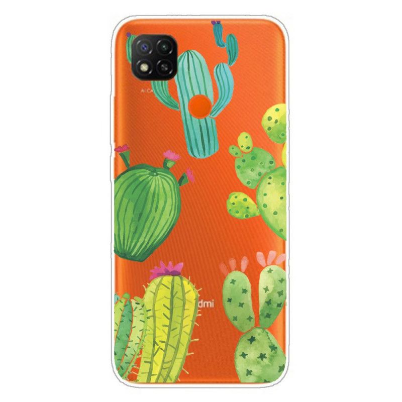 Cover Xiaomi Redmi 9C Mobilcover Akvarel Kaktus