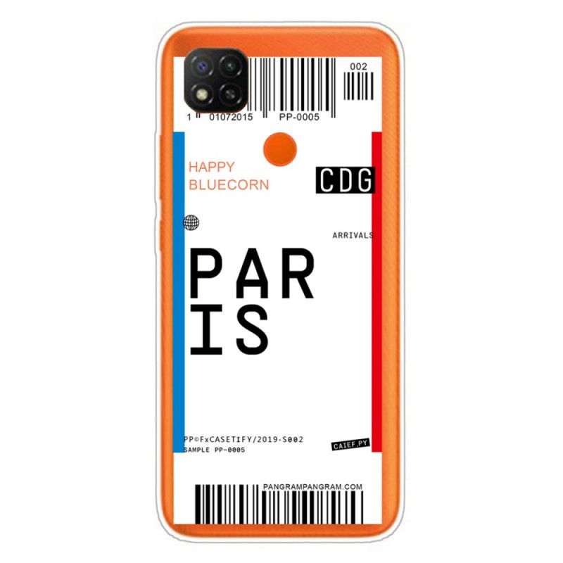 Cover Xiaomi Redmi 9C Mobilcover Boardingkort Til Paris