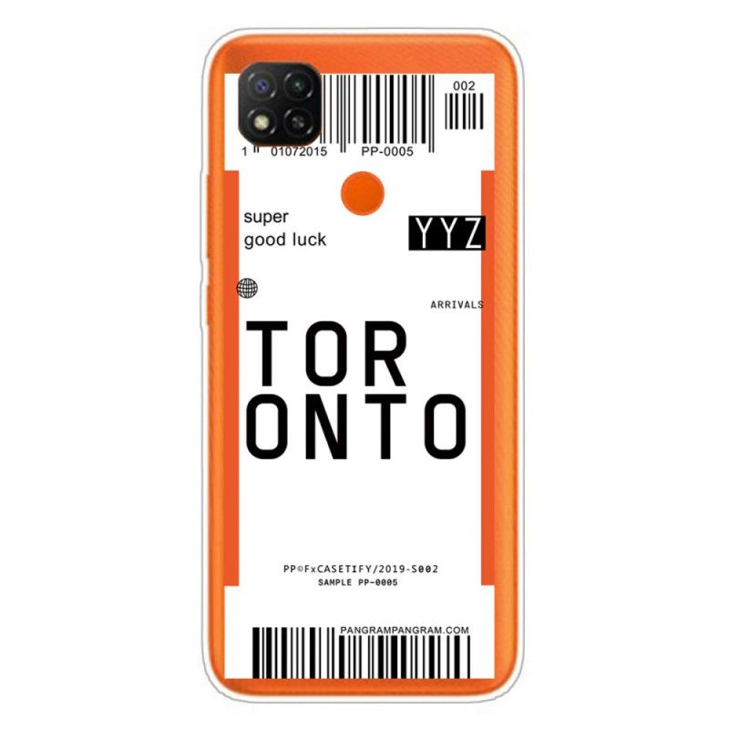 Cover Xiaomi Redmi 9C Mobilcover Boardingkort Til Toronto