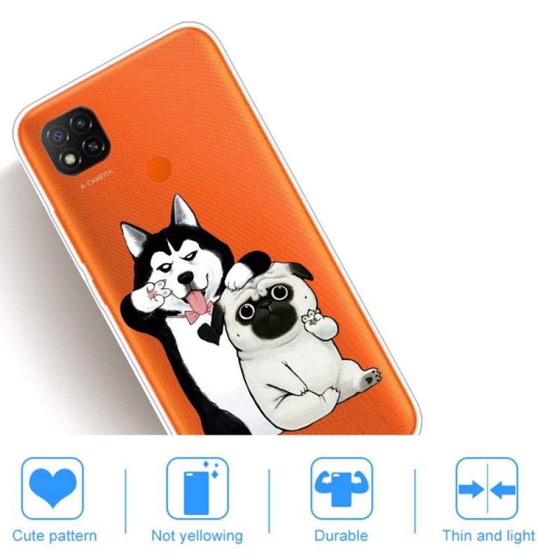 Cover Xiaomi Redmi 9C Mobilcover Sjove Hunde