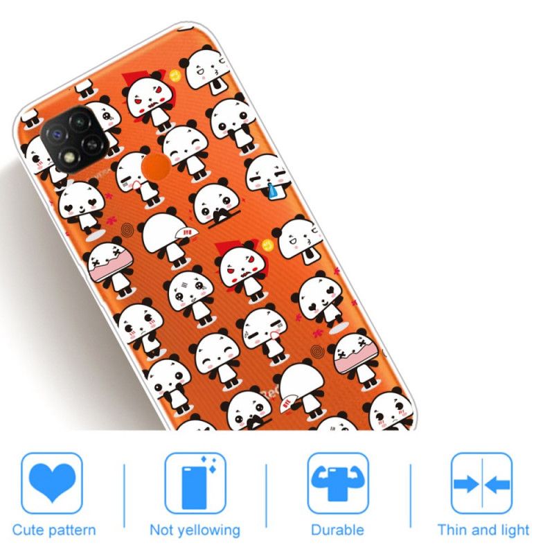 Cover Xiaomi Redmi 9C Mobilcover Sjove Pandaer