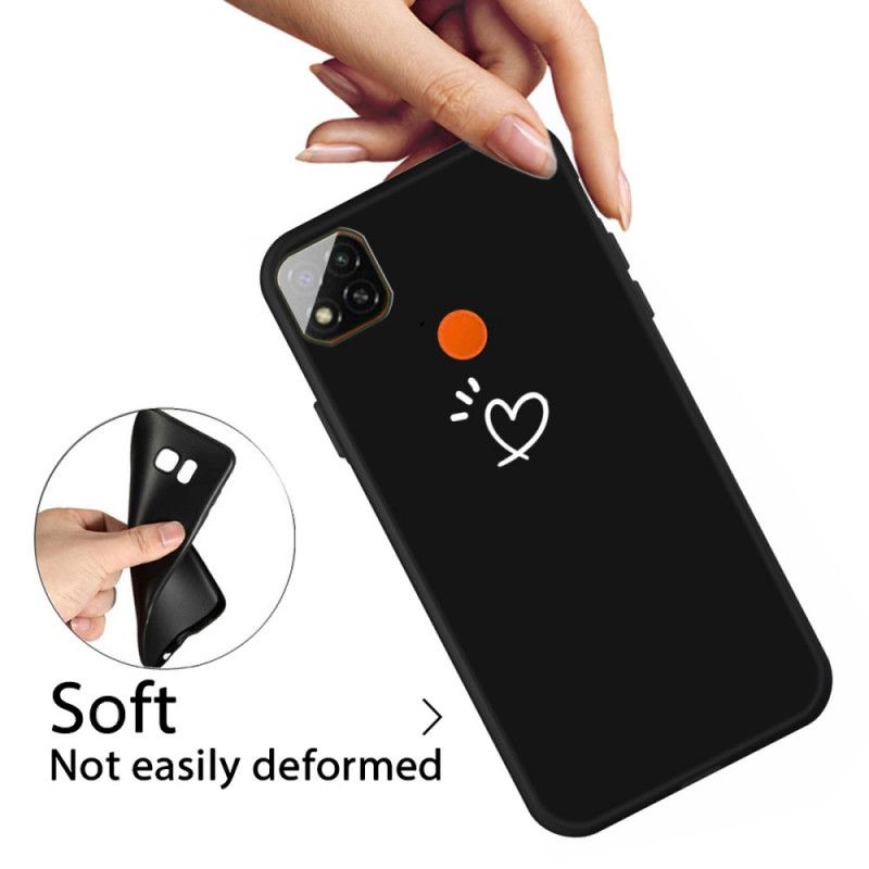 Cover Xiaomi Redmi 9C Sort Bankende Hjertesilikone