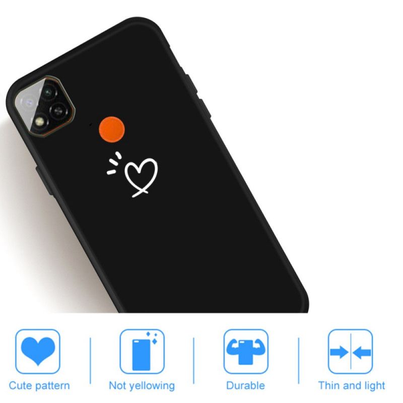 Cover Xiaomi Redmi 9C Sort Bankende Hjertesilikone