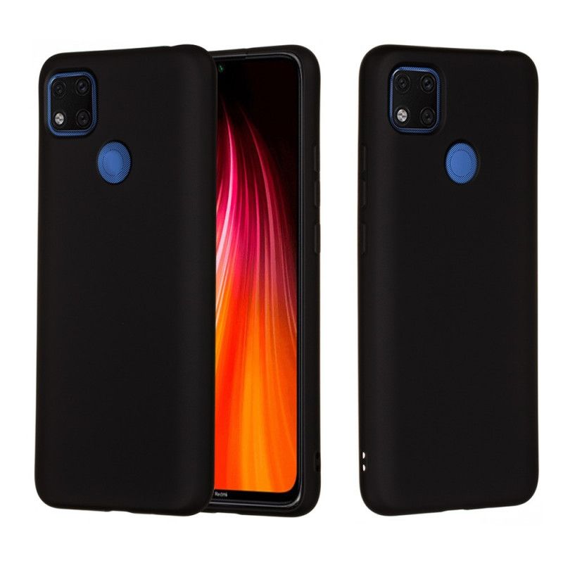 Cover Xiaomi Redmi 9C Sort Flydende Silikone Med Rem