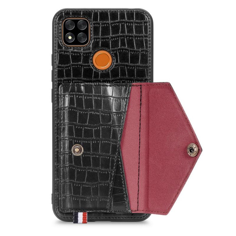 Cover Xiaomi Redmi 9C Sort Krokodille Kortholder Og Holder