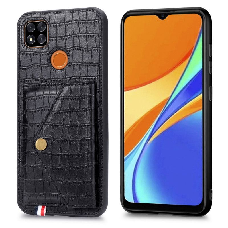 Cover Xiaomi Redmi 9C Sort Krokodille Kortholder Og Holder