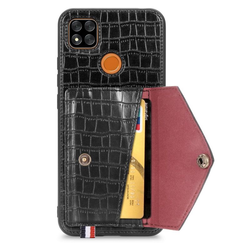 Cover Xiaomi Redmi 9C Sort Krokodille Kortholder Og Holder