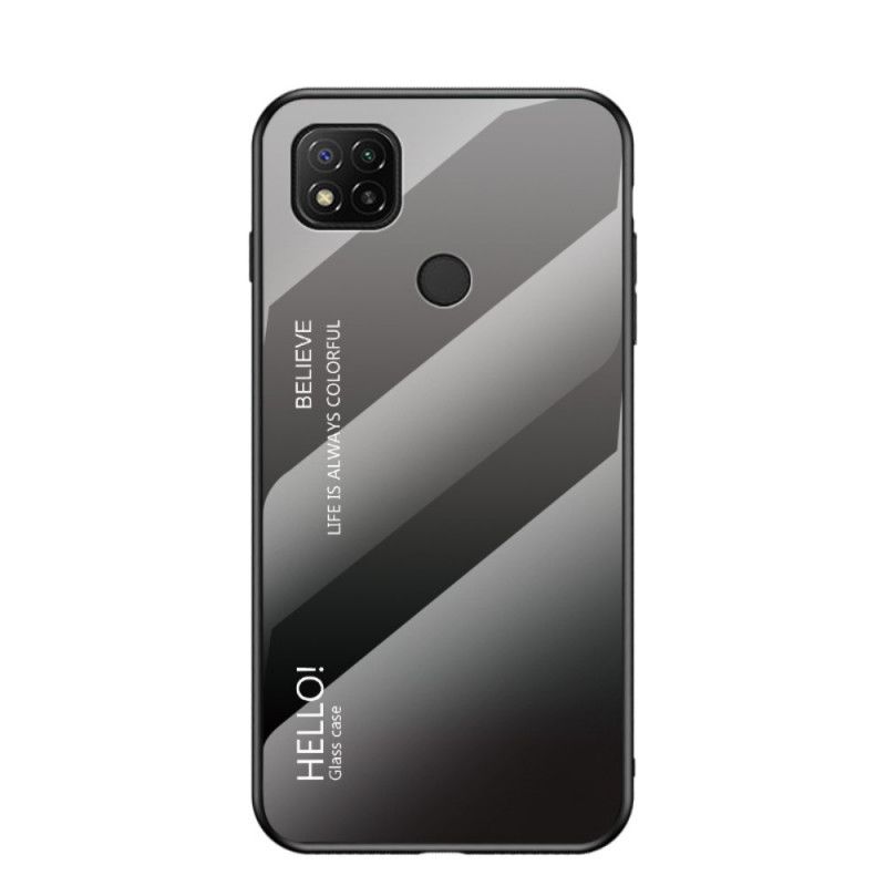 Cover Xiaomi Redmi 9C Sort Mobilcover Hej Hærdet Glas