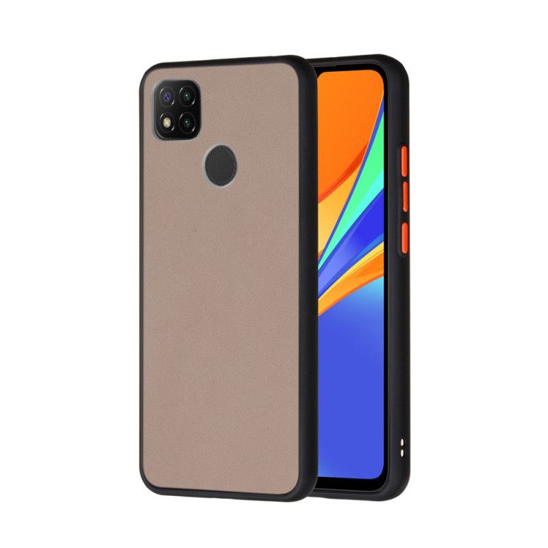 Cover Xiaomi Redmi 9C Sort Mobilcover Hybrid Med Farvede Kanter