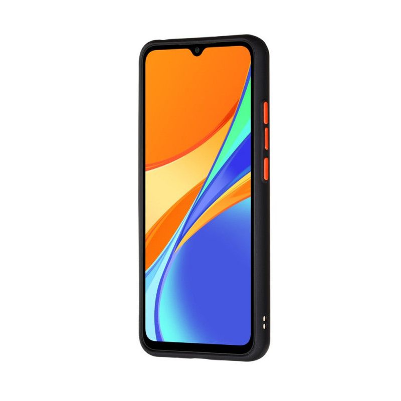 Cover Xiaomi Redmi 9C Sort Mobilcover Hybrid Med Farvede Kanter