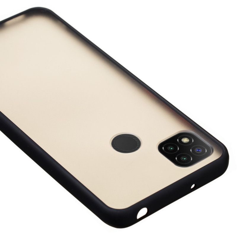 Cover Xiaomi Redmi 9C Sort Mobilcover Hybrid Med Farvede Kanter