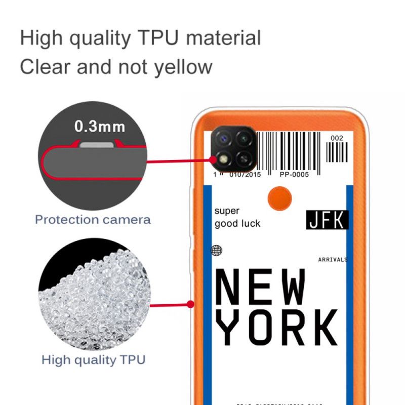 Cover Xiaomi Redmi 9C Sort Mobilcover Pas Til New York