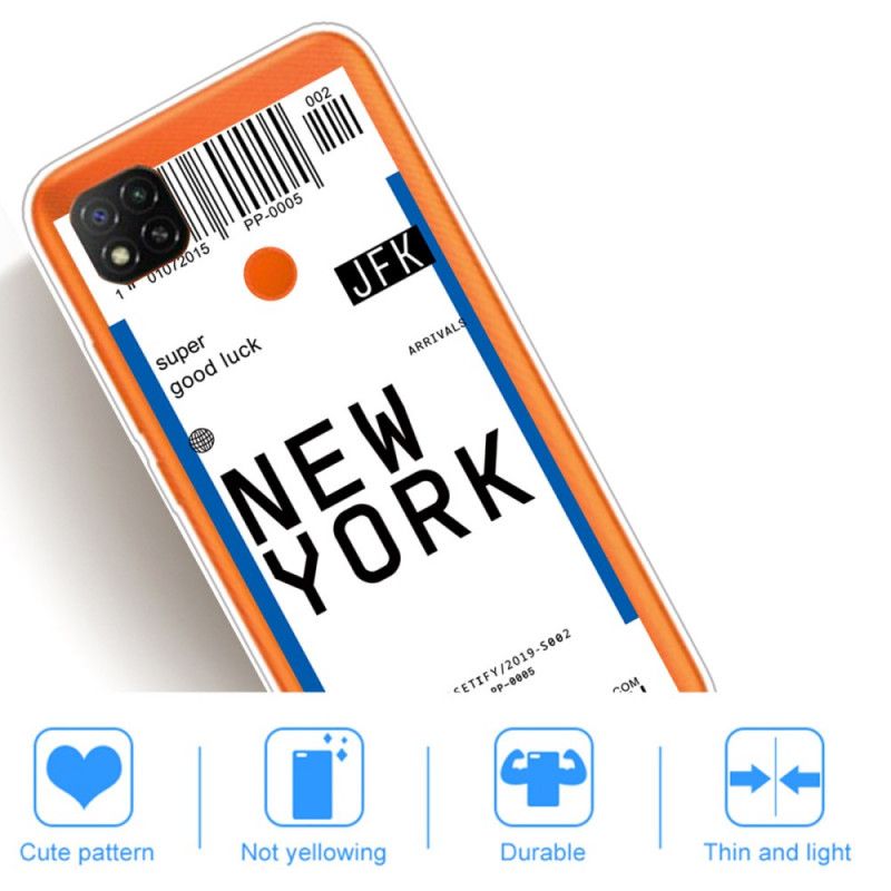 Cover Xiaomi Redmi 9C Sort Mobilcover Pas Til New York