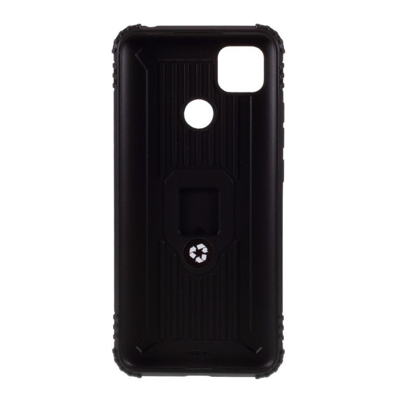 Cover Xiaomi Redmi 9C Sort Ring I Kulfiberstil