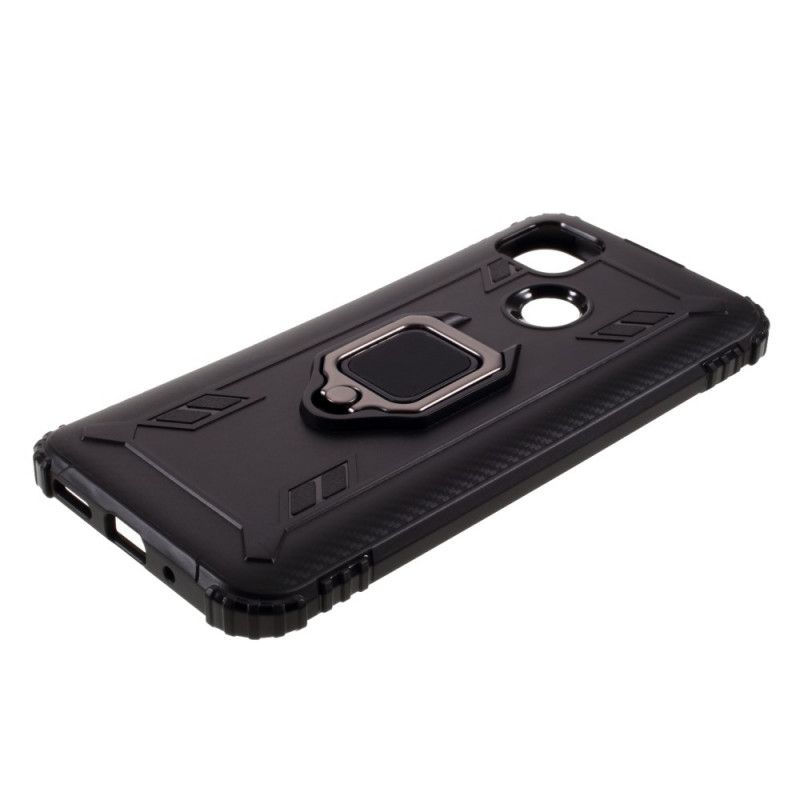 Cover Xiaomi Redmi 9C Sort Ring I Kulfiberstil