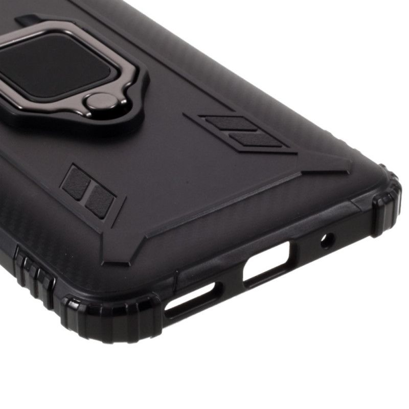 Cover Xiaomi Redmi 9C Sort Ring I Kulfiberstil