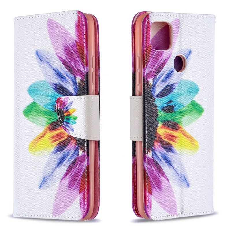 Flip Cover Læder for Xiaomi Redmi 9C Akvarelblomst