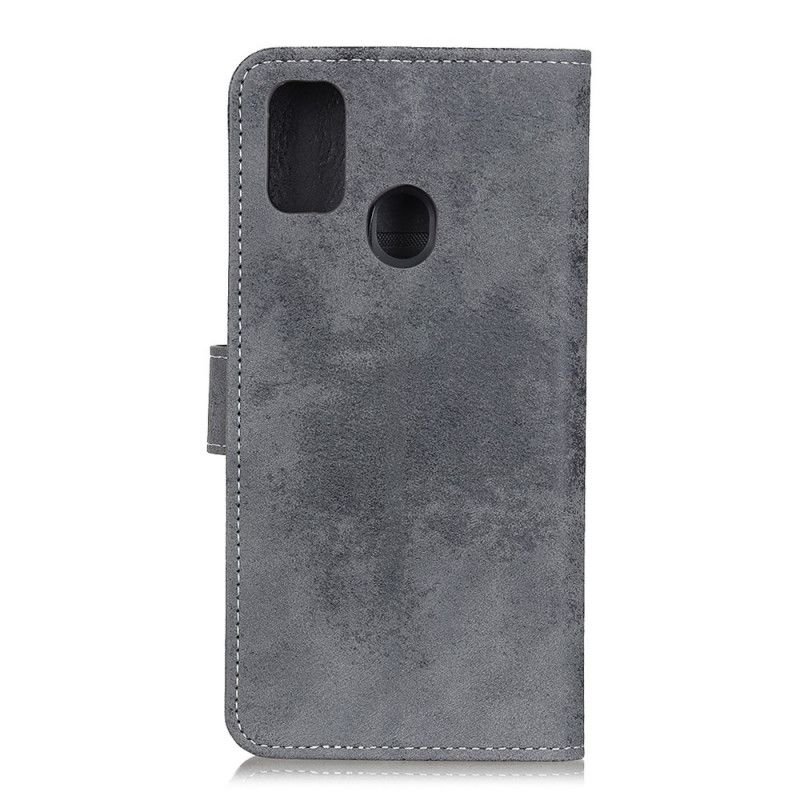 Flip Cover Læder for Xiaomi Redmi 9C Grå Vintage Kunstlæder