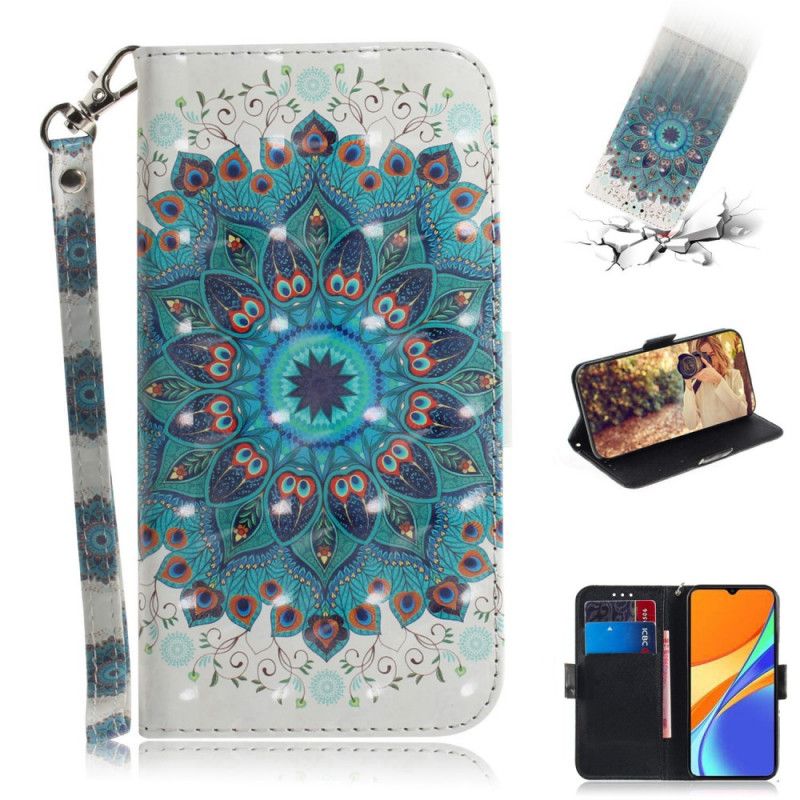 Flip Cover Læder for Xiaomi Redmi 9C Mesterlig Mandala Med Rem