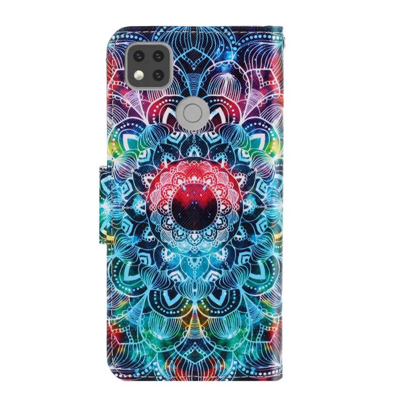 Flip Cover Læder for Xiaomi Redmi 9C Prangende Mandala Med Rem