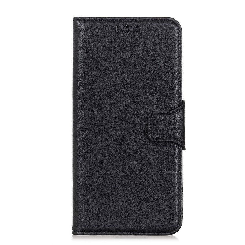 Flip Cover Læder for Xiaomi Redmi 9C Sort Litchi-Effektlås