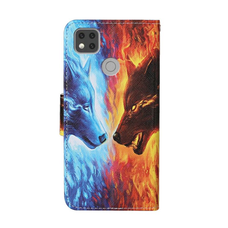 Flip Cover Læder Xiaomi Redmi 9C Is Og Ulv Original