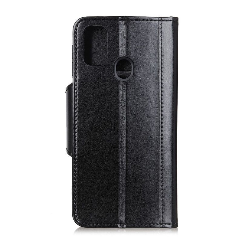 Flip Cover Læder Xiaomi Redmi 9C Sort Faux Læder Elegance Lukning Beskyttelse