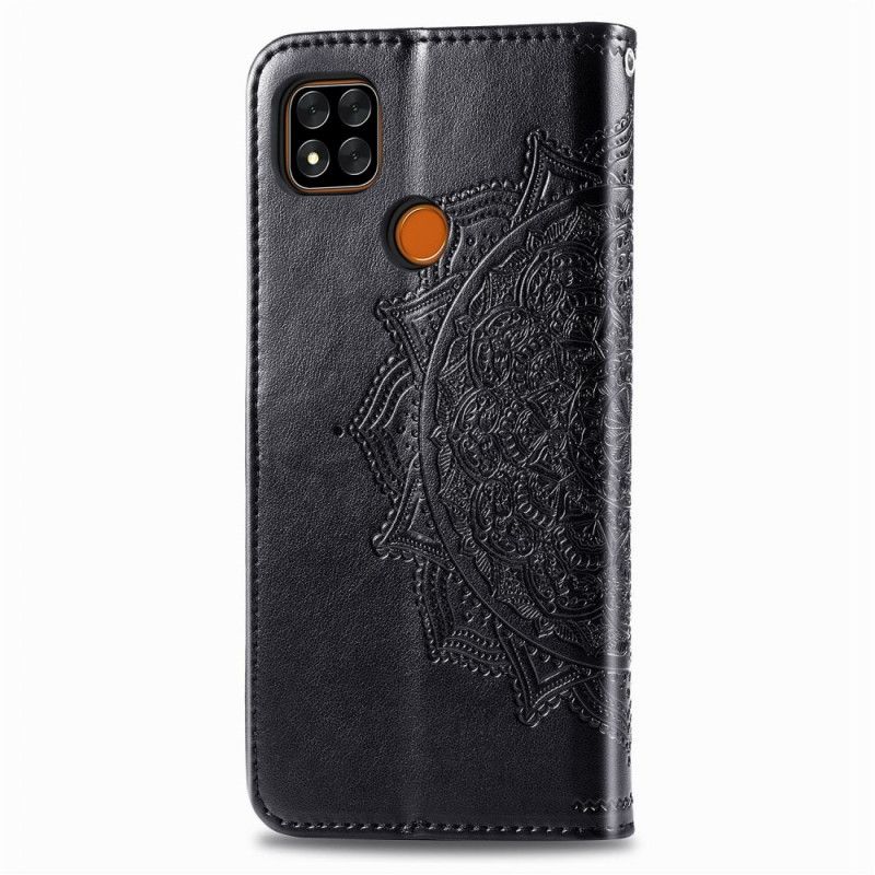 Flip Cover Læder Xiaomi Redmi 9C Sort Middelaldermandala Original