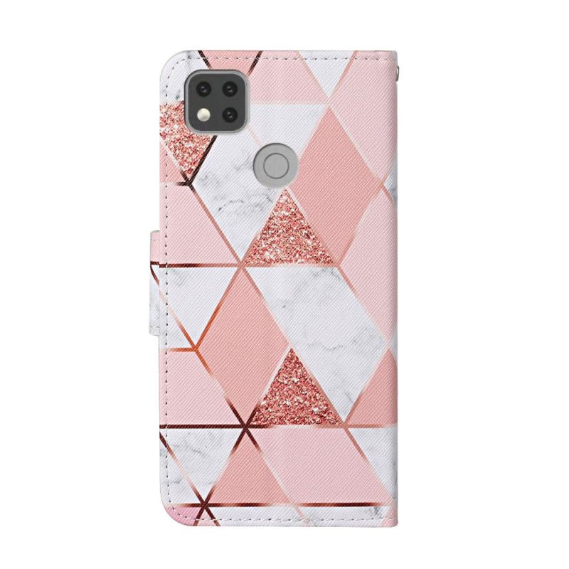 Flip Cover Xiaomi Redmi 9C Mobilcover Marmor Og Glittertrekant