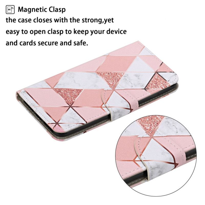 Flip Cover Xiaomi Redmi 9C Mobilcover Marmor Og Glittertrekant