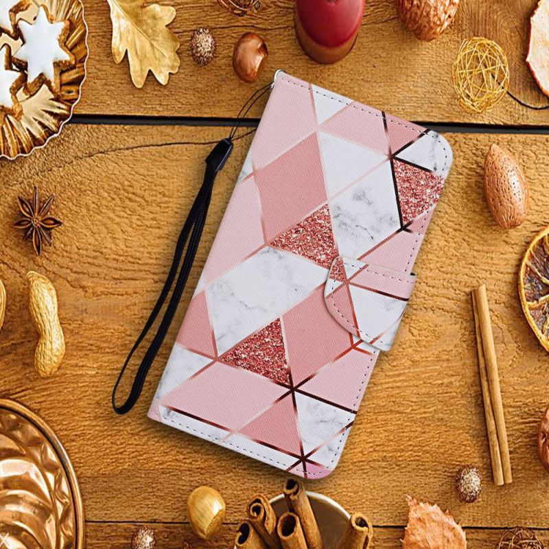 Flip Cover Xiaomi Redmi 9C Mobilcover Marmor Og Glittertrekant