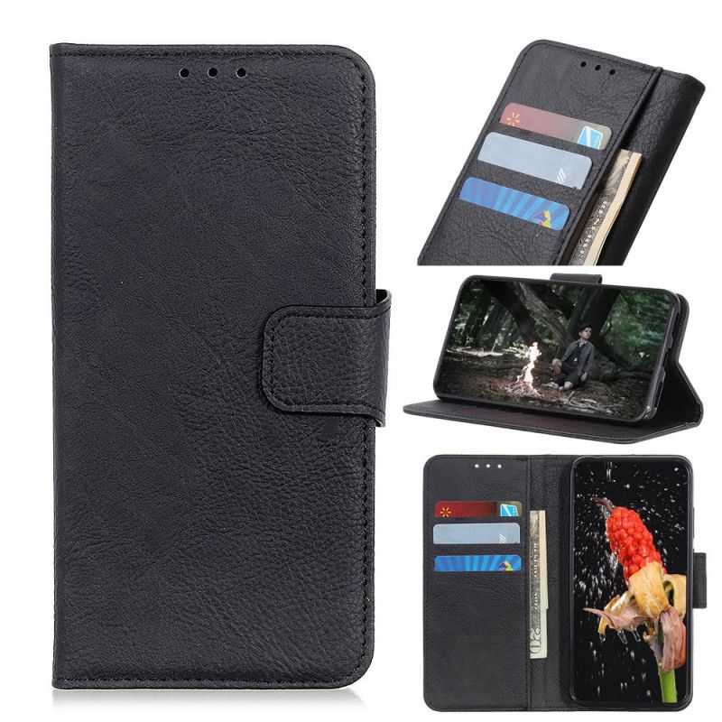 Flip Cover Xiaomi Redmi 9C Sort Mobilcover Mat Lychee Læder