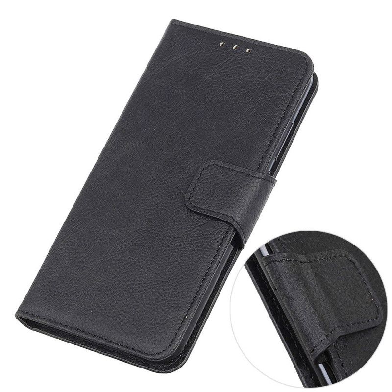 Flip Cover Xiaomi Redmi 9C Sort Mobilcover Mat Lychee Læder