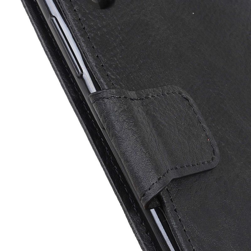 Flip Cover Xiaomi Redmi 9C Sort Mobilcover Mat Lychee Læder