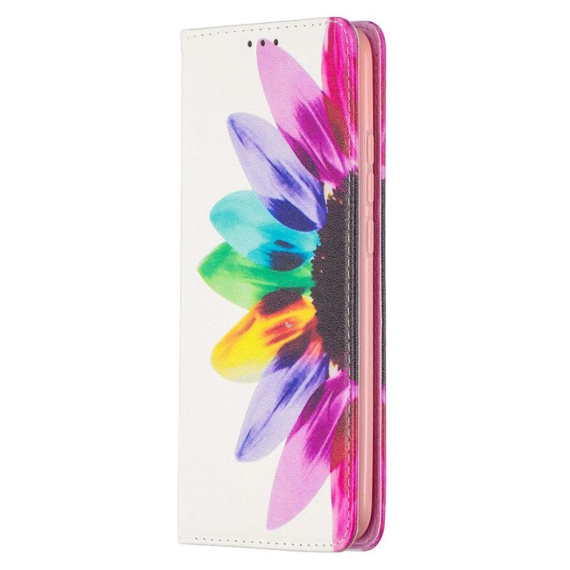 Læder Cover for Xiaomi Redmi 9C Akvarelblomst