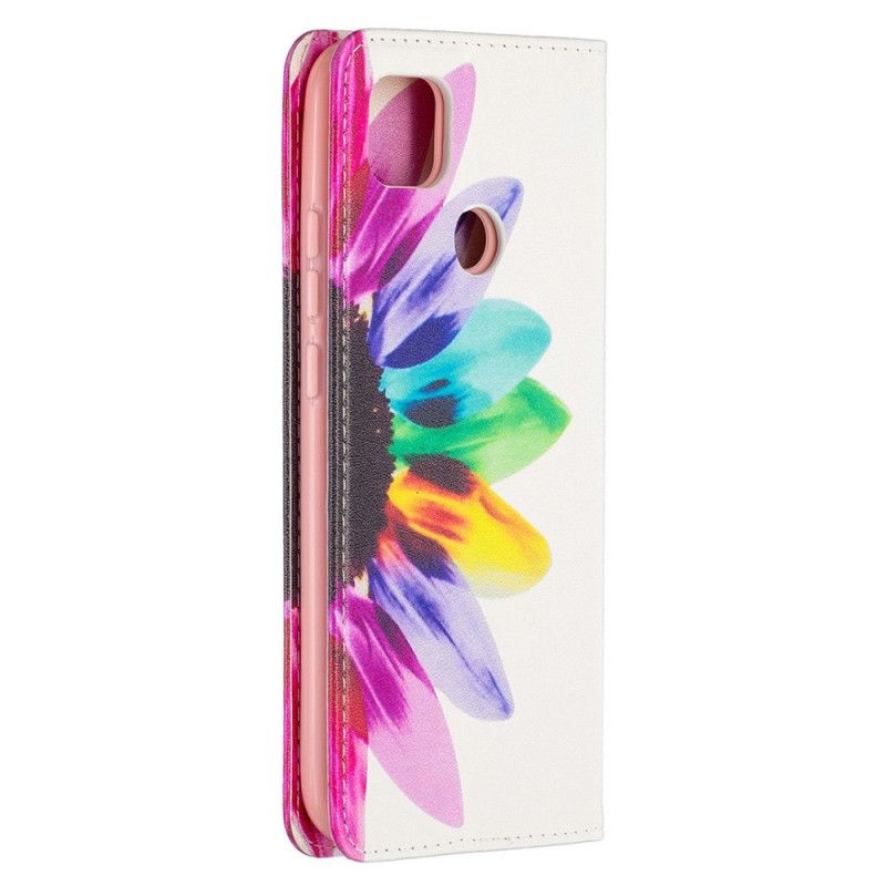 Læder Cover for Xiaomi Redmi 9C Akvarelblomst