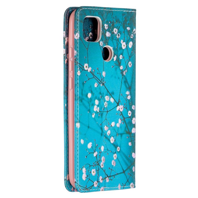 Læder Cover Xiaomi Redmi 9C Blomstrende Grene