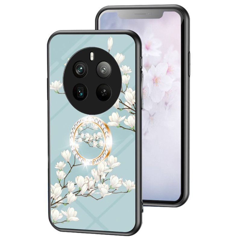 Cover Realme 12 Pro / 12 Pro Plus Blomsterring-holder Af Hærdet Glas