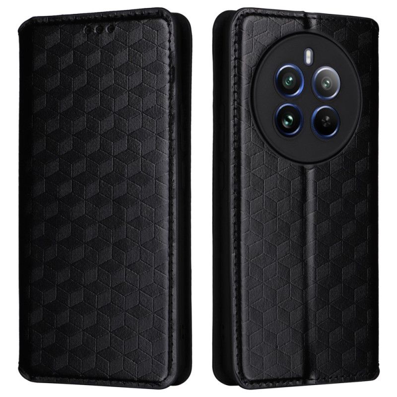 Læder Cover Realme 12 Pro / 12 Pro Plus Telefon Etui 3d Diamantmønster