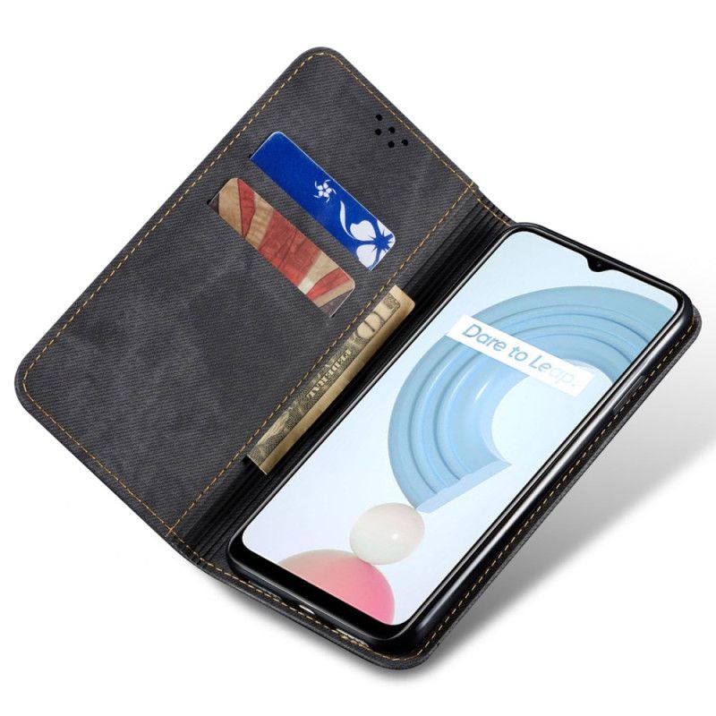 Læder Cover Realme 12 Pro / 12 Pro Plus Telefon Etui Jeansstof