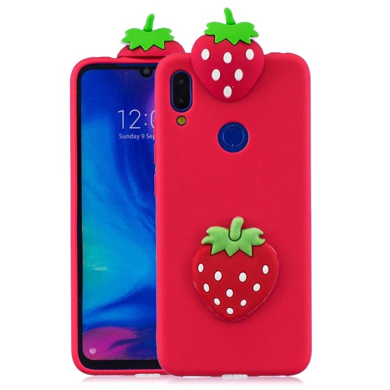 Cover for Xiaomi Redmi Note 7 3D Jordbær