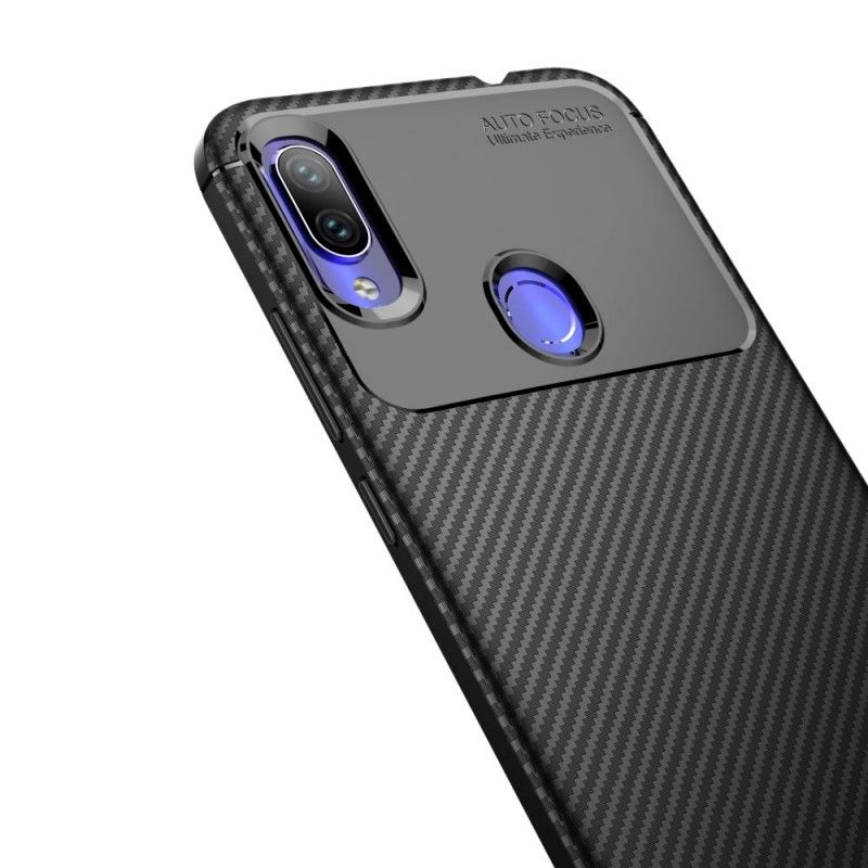 Cover for Xiaomi Redmi Note 7 Sort Fleksibel Kulfibertekstur