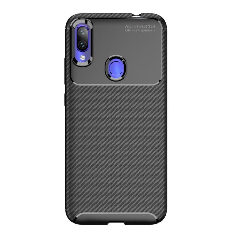 Cover for Xiaomi Redmi Note 7 Sort Fleksibel Kulfibertekstur